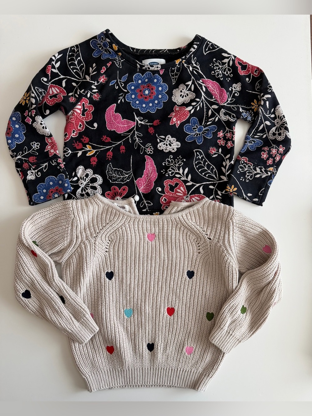 Fall/Winter Old Navy Sweater Bundle 3T Girls Hearts, Paisley Floral Print